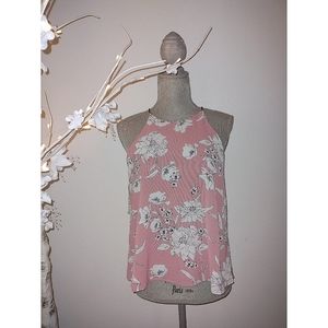 Dd's Dusty Pink Foral Racerback Top